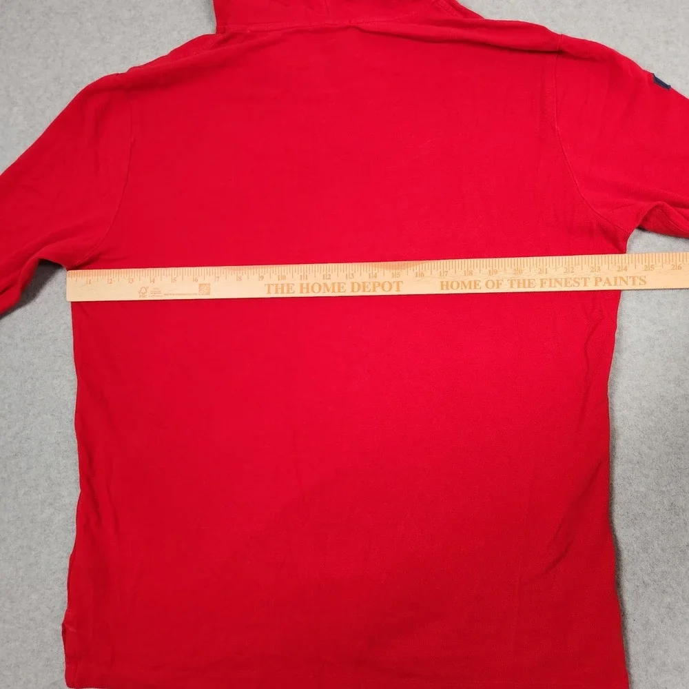 Polo Ralph Lauren Hoodie Mens Large Red Big Pony Lightweight Button Drawstrings